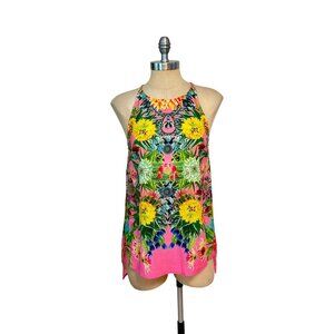 Clover Canyon Womens Sleeveless Pink Floral Print Tank Top Size Medium